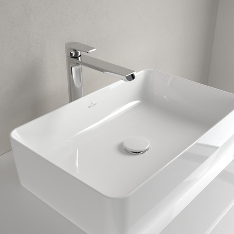 Villeroy & Boch Collaro opzetwastafel rechthoekig - 56x36cm - zonder overloop - zonder kraangat - White Alpine (glans wit) SW336039
