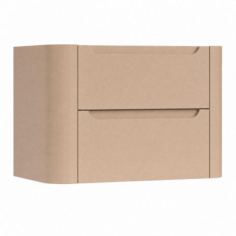H&R Badmeubelen Juice Meuble sous lavabo - 80x45x50cm - coins arrondis - 2 tiroirs - poignée intégrée - Peach SW1489296