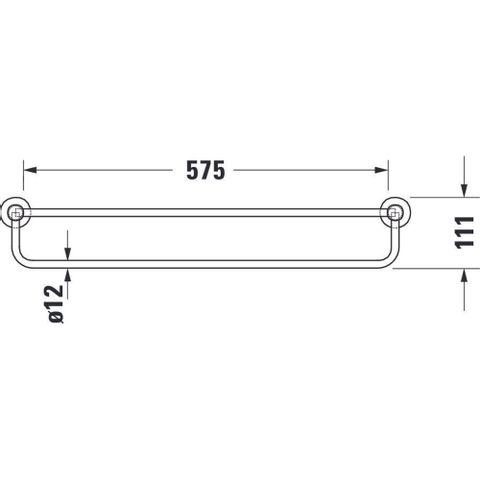 Duravit D-code Badhanddoekrek - 63x22 cm - hoogglans chroom GA49426