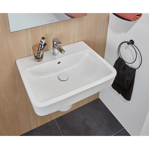 Villeroy & Boch O.novo wastafel - 60x46cm - met overloop - 1 kraangat - White Alpine (glans wit) SW445853
