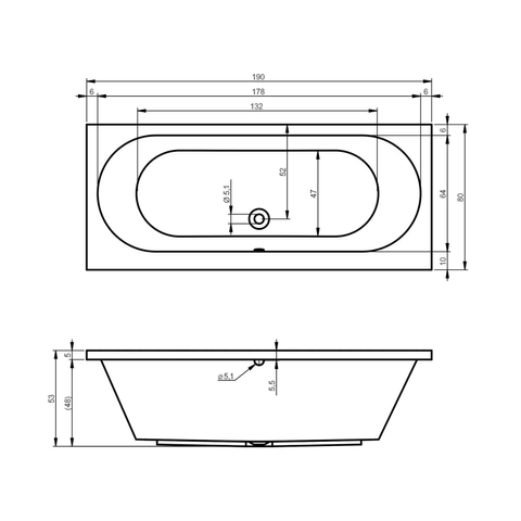 Riho Easypool 3.1 Carolina baignoire balnéo 190x80cm droite hydro 6+4+2 aéro 11 haut-parleur couleur commande tactile incluant pieds et bonde blanc SW699374