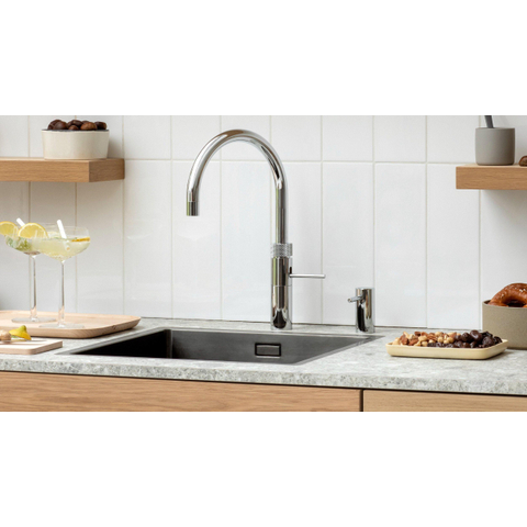 Quooker Fusion Round robinet d'eau bouillante - bec pivotant - réservoir Combi - Eau chaude / bouillante - Chrome SW99175