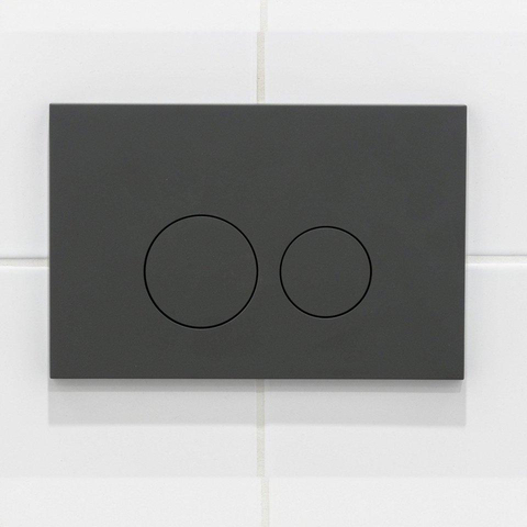 QeramiQ Dely Swirl Pack WC - 36.3x51.7cm - réservoir encastré Geberit UP720 Duofix Sigma - abattant mince - plaque de déclenchement mat anthracite - boutons ronds - blanc mat SW1413165