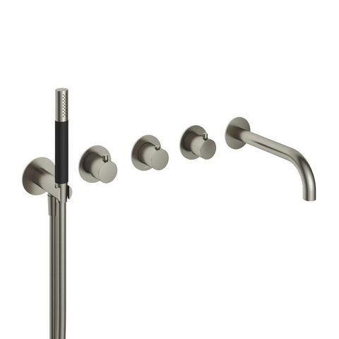 Hotbath Cobber Inbouw Bad Thermostaat - 2 stopkranen - uitloop - met inbouwdeel - geborsteld nikkel SW1601126