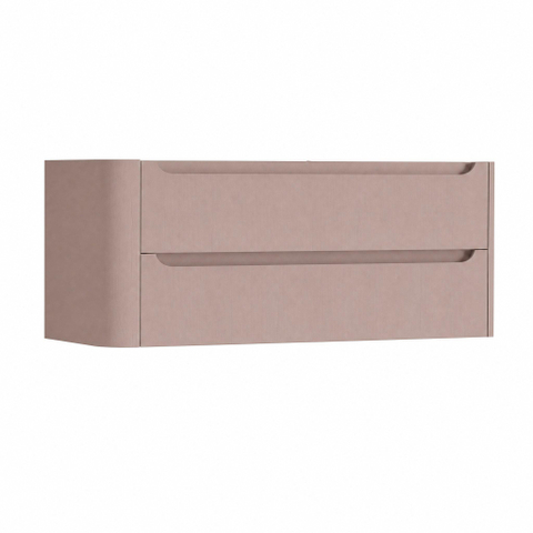 H&R Badmeubelen Juice Meuble sous vasque - 120x45x50cm - angle gauche arrondi - 2 tiroirs - poignée intégrée - strawberry SW1489891