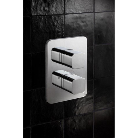 Crosswater Atoll Crossbox afbouwdeel - 2500 - met 3 functies - zonder inbouwdeel - thermostatisch - hoogglans chroom SW451339