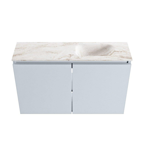 MONDIAZ TURE-DLUX 80cm meuble de toilettes Clay. EDEN lavabo Frappe position à droite. Sans trou de robinet. SW1102708