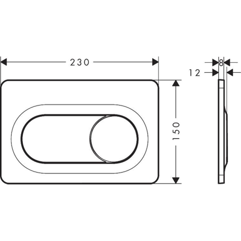 Hansgrohe IFrame Original S Drukplaatvoor - dualflush - mat zwart SW1413625