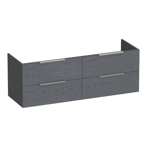 BRAUER Elevate meuble sous-lavabo 140 sans poignées rapportées 4 tiroirs softclose et 2 découpes pour siphon - Timber Grey SW1200101
