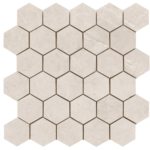 Terravito Allino Mozaïektegel - 26.3x27.4cm - hexagon - 10mm - Sand mat SW1122755