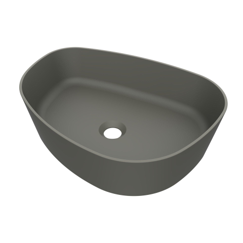 Arcqua Rocker waskom - 50x37x13cm - opbouw - rechts - organisch - cast marble beton mat SW927803