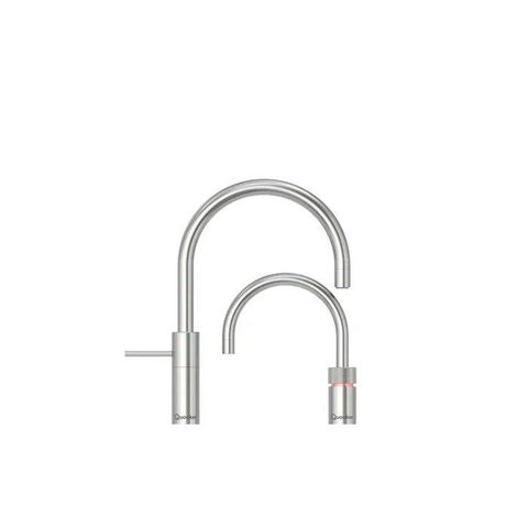 Quooker Nordic Round Twintaps - draaibare uitloop - Combi reservoir - Warm / kokend water - RVS SW299652