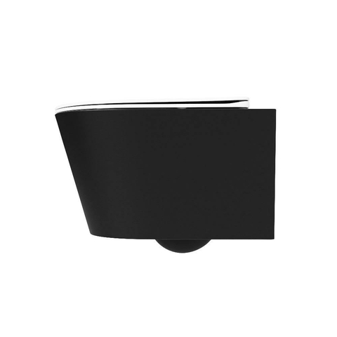 Mondiaz LAVIE hangtoilet – spoelrandloos – 36 x 53 cm – met softclose zitting – Urban (zwart), zitting Talc (wit) SW1208764