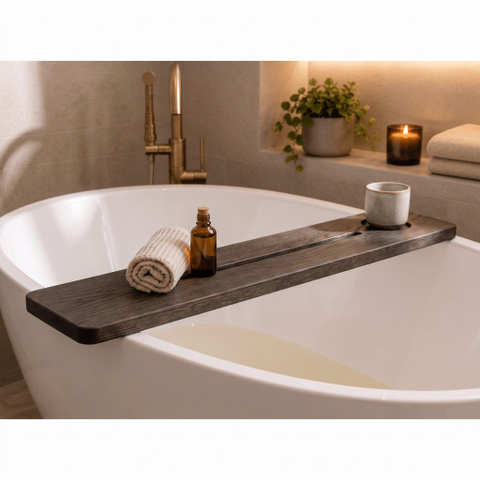 Saniclass Axess Planche de baignoire - 95x15cm - bois de chêne - chêne charcoal SW1581568