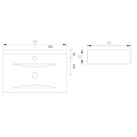 Best Design Class wastafel - 44.5x29.5x10cm - 1 kraangat - zonder overloop - glans wit SW9950