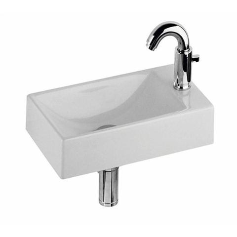 Geberit Diedro Lave mains vasque gauche 40x23cm trou pour robinetterie droite Blanc 0200043