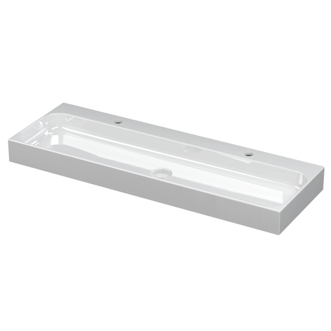 INK Unit Lavabo 120x40x10cm avec trop plein caché Porcelaine Blanc SB0204091