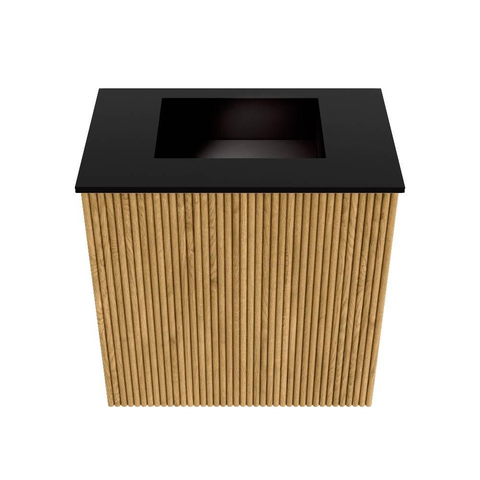 Mondiaz JOYA 40cm meuble de toilette - couleur Oak - Vasque FAYE position Milieu Sans trou de robinet couleur Urban. SW1421156
