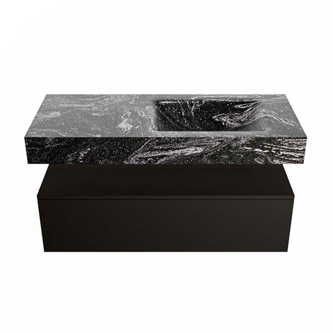 MONDIAZ ALAN - DLUX Ensemble de meubles de salle de bains - 110cm - armoire sous-vasque - Urban - 1 tiroir - lavabo suspendu - vasque à droite - 1 trou de robinet - Lava SW808003
