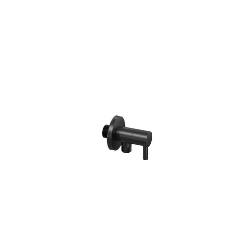 INK hoekstopkraan inlaat 1/2"en uitlaat 3/8" incl rozet messing zwart mat SW568387