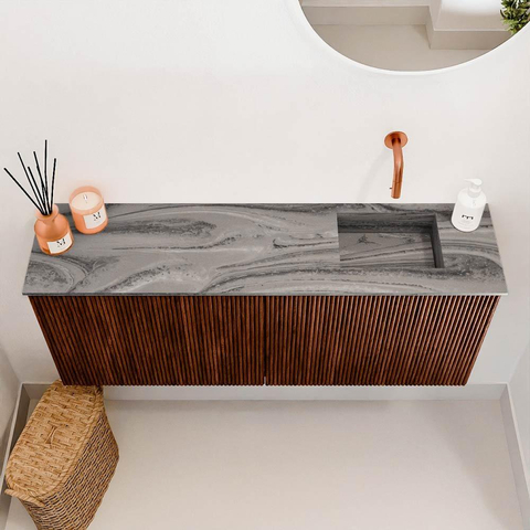 Mondiaz JOYA-DLUX 100cm toiletmeubel - kleur Ruby - Wastafel FAYE positie Rechts Zonder kraangat kleur Sombra. SW1425682