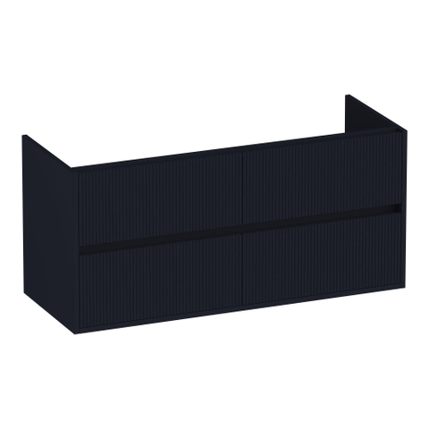 BRAUER Adore Wavy meuble de salle de bains sous lavabo 120 4 tiroirs softclose - sans poignée - 2 découpes pour siphon - noir mat SW1198598