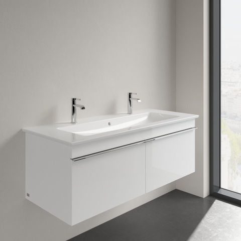 Villeroy & Boch venticello wastafel - 120x50cm - 2 kraangaten overloop - White Alpine (glans wit) 1025106