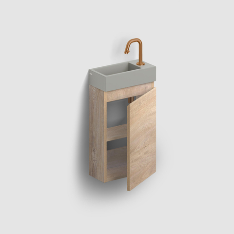 Clou Flush 3 fontein 36x18cm met kraangat rechts mat grijs keramiek SW795722