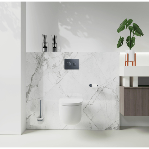Fortifura Calvi toiletrolhouder/reserverolhouder - zonder klep - rond - PVD - Geborsteld gunmetal (antraciet) OUTLETSTORE STORE43787