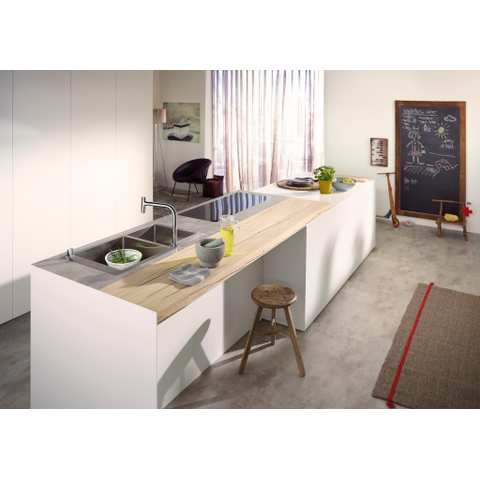 Hansgrohe Metris Select M71 2-gats - 1 greeps keukenkraan - met uittrekbare. vuistdouche - hoogglans chroom SW541876