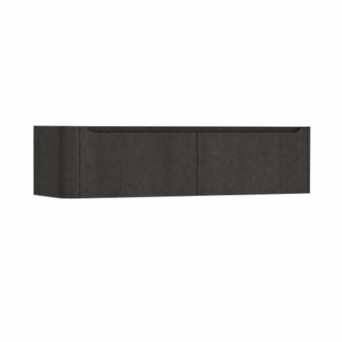H&R Badmeubelen Juice Wastafelonderkast - 160x45x40cm - linkerhoek afgerond - 2 lades - geïntegreerde greep - basalt SW1260379