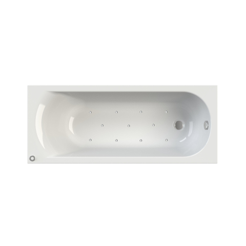 Riho Easypool Baignoire Balnéo - 170x70cm - airo réglage pneumatique gauche - avec piétement et vidage - blanc brillant SW1116790