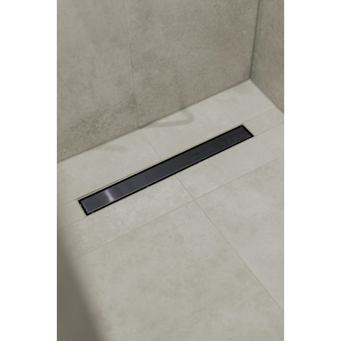 FugaFlow Eccelente Anta caniveau de douche - 60cm - grille fermée - bride de sol - Gunmetal PVD brossé SW1467913