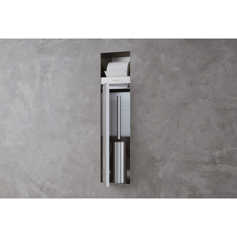 Hansgrohe XtraStoris Rock Porte-brosse WC - porte-rouleau - porte carrelable - brushed stainless steel SW1590310