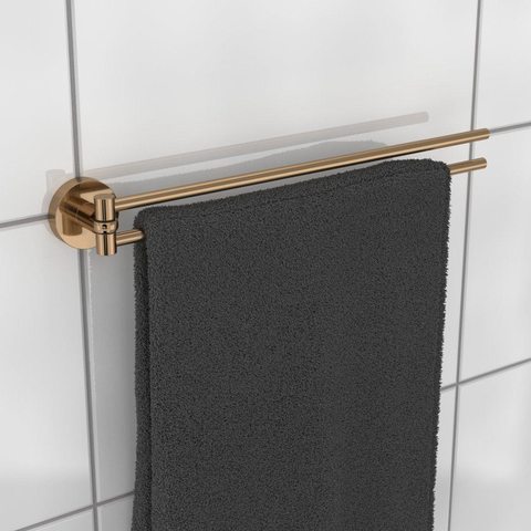 Haceka Kosmos Porte-serviettes - 46cm - double - pivotant - cuivre brossé SW955712
