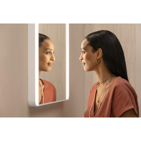 Hansgrohe Xarita Lite Q Miroir - 50x70cm - éclairage led - Vertical - interrupteur mural - Blanc mat SW1165047