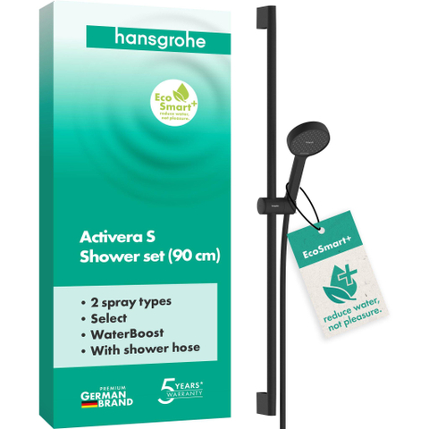 Hansgrohe Activera Select S glijstangset - 90cm - mat zwart SW1566694