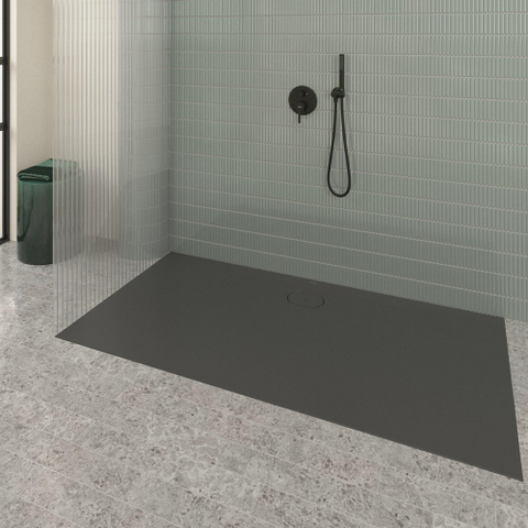 Villeroy & Boch Ecora douchebak - 180x90x3.5cm - afvoer lange zijde - anthracite (antraciet) SW1558968