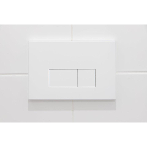 QeramiQ Dely Swirl Ensemble WC Compact - réservoir encastré QeramiQ flush - abattant 25mm - plaque de commande métallique blanc mat - boutons rectangulaires - blanc mat SW1590805