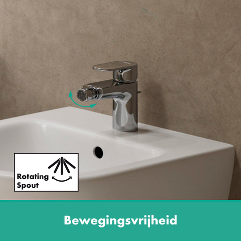 Hansgrohe Vernis Blend - eengreeps bidetkraan - met trekwaste - hoogglans chroom SW651416