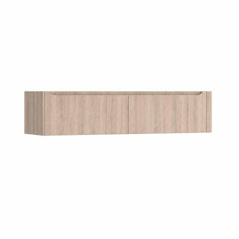 H&R Badmeubelen Juice Wastafelonderkast - 180x45x40cm - rechterhoek afgerond - 2 lades - geïntegreerde greep - Rockford oak SW1110649