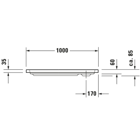 Duravit D-code Douchebak - 100x90x8.5cm - glans wit 0295841