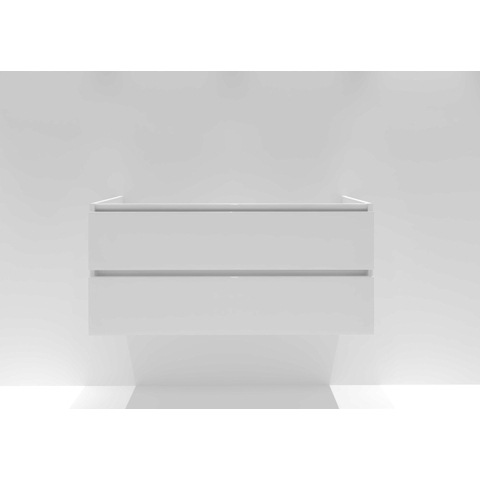 H&R Badmeubelen Infinity Wastafelonderkast - 120x44.8x55cm - 2 lades - greeploos - enkele sifonuitsparing wit hoogglans SW462495