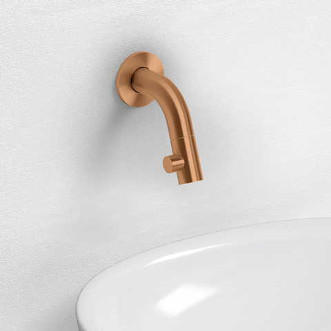 Clou Kaldur robinet de lave-mains bec court mural bronze brossé PVD SW799376