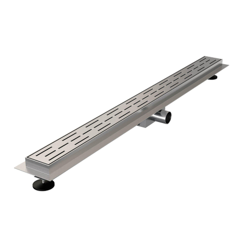 Xellanz Eco douchegoot met flens 100x7x6.7cm ondiep met zijuitloop RVS OUTLETSTORE STORE37743