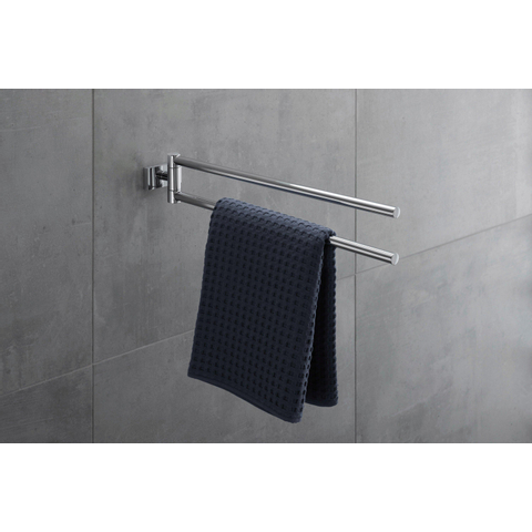 Duravit Karree 2-lids handdoekhouder - 45 cm - hoogglans chroom SW55123