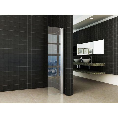 Wiesbaden Comfort Zijwand draaibaar - met muurprofiel - 40x200cm - 10mm - nano helder glas - chroom SW95475