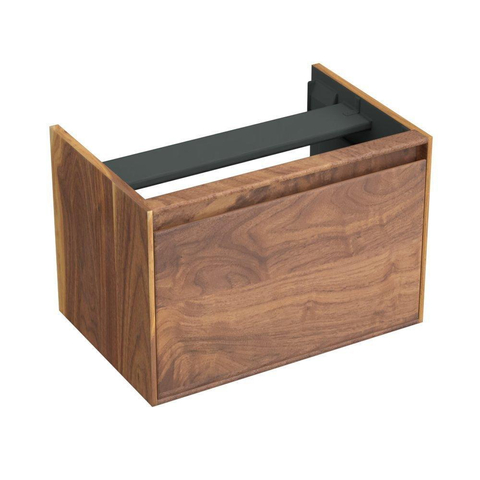Forzalaqua Reno 2.0 meuble sous-lavabo 59.5x39.5x40cm avec 1 tiroir sans poignée à fermeture douce Chêne massif Pure Walnut SW492409