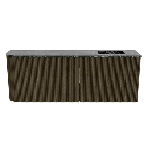 Mondiaz JOYA-DLUX 111.6cm toiletmeubel - ronding links kleur Shadow - Wastafel FAYE positie Rechts Zonder kraangat kleur Lava. SW1422889