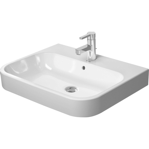 Duravit Happy D.2 Meubelwastafel - geslepen - met overloop - met 1 kraangat - 65x50.5cm - wit SW54325
